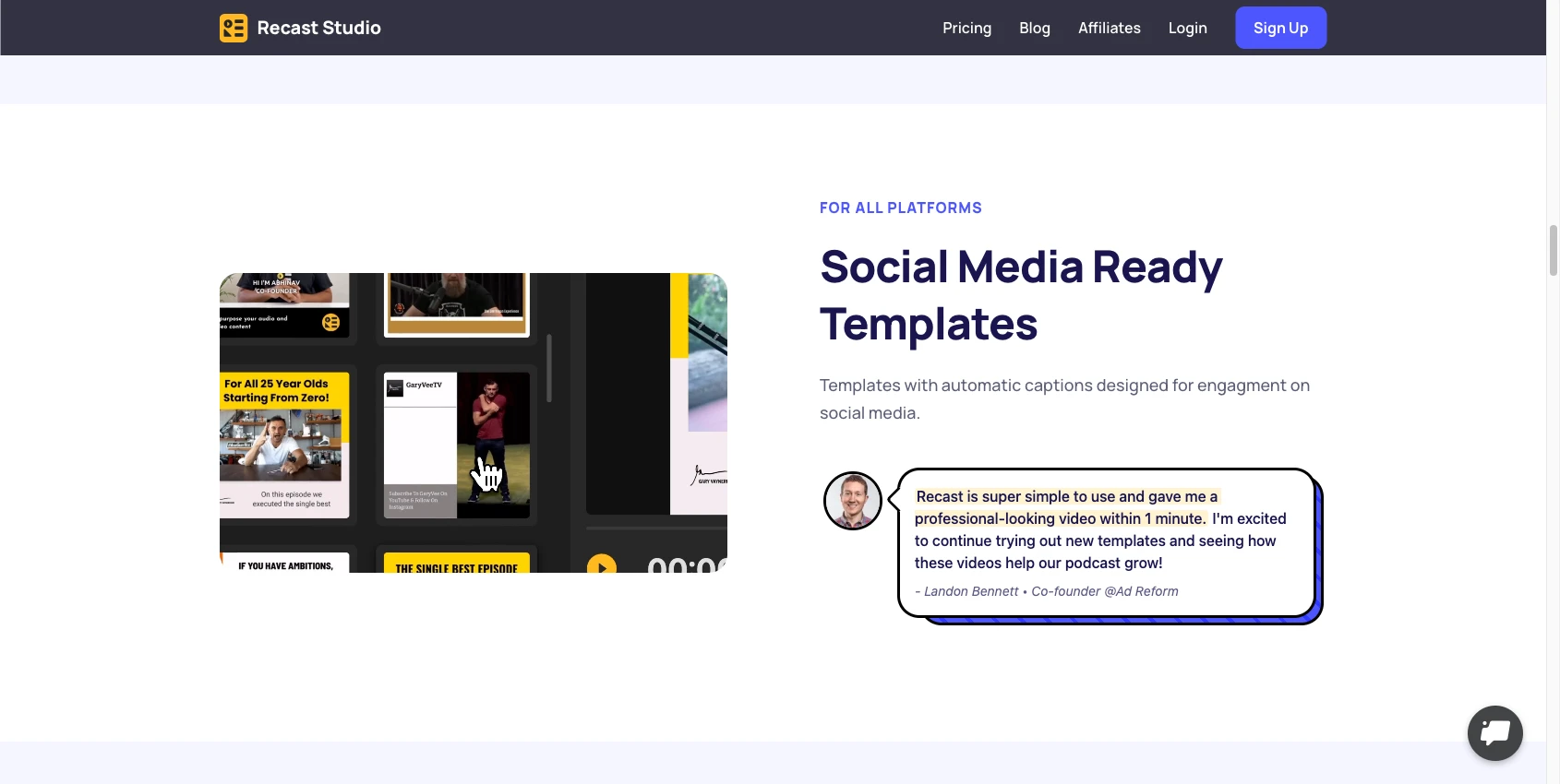 social media templates von recast studio fuer Pocdast Audiogramme