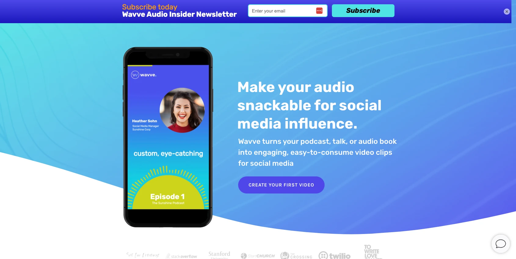 social media podcast episode als audiogramm teilen mit Wavve